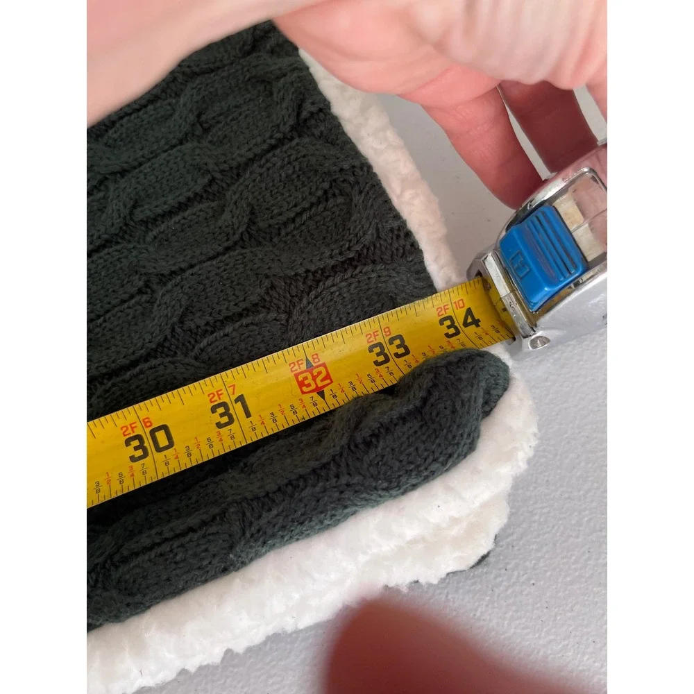 Warm Knit Button Loop Scarf Cozy Sherpa Lined‎ Winter Fashion Accessory